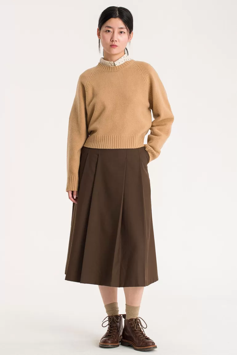 Women Olive Clothing Hana Wool Crew Neck Jumper, Camel
