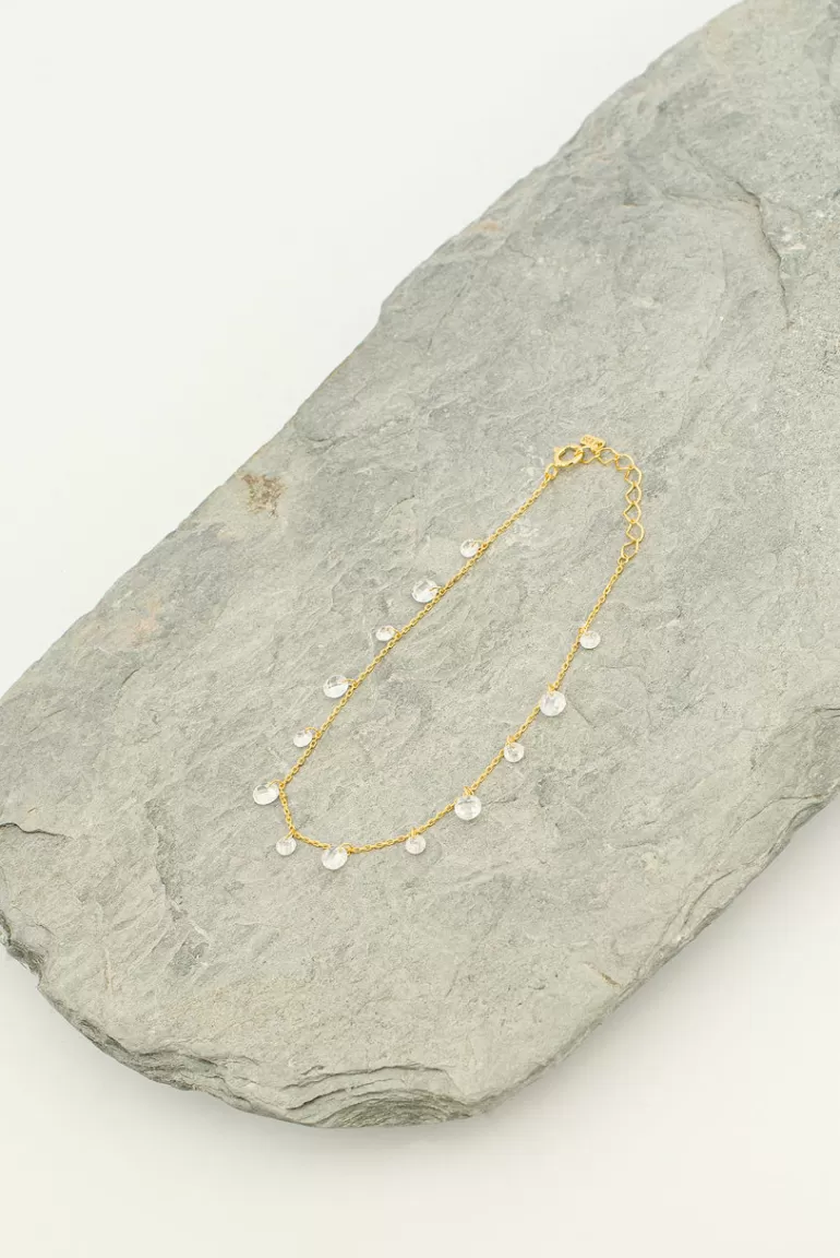 Women Olive Clothing Haru Crystal Bracelet, 14K Gold Plated