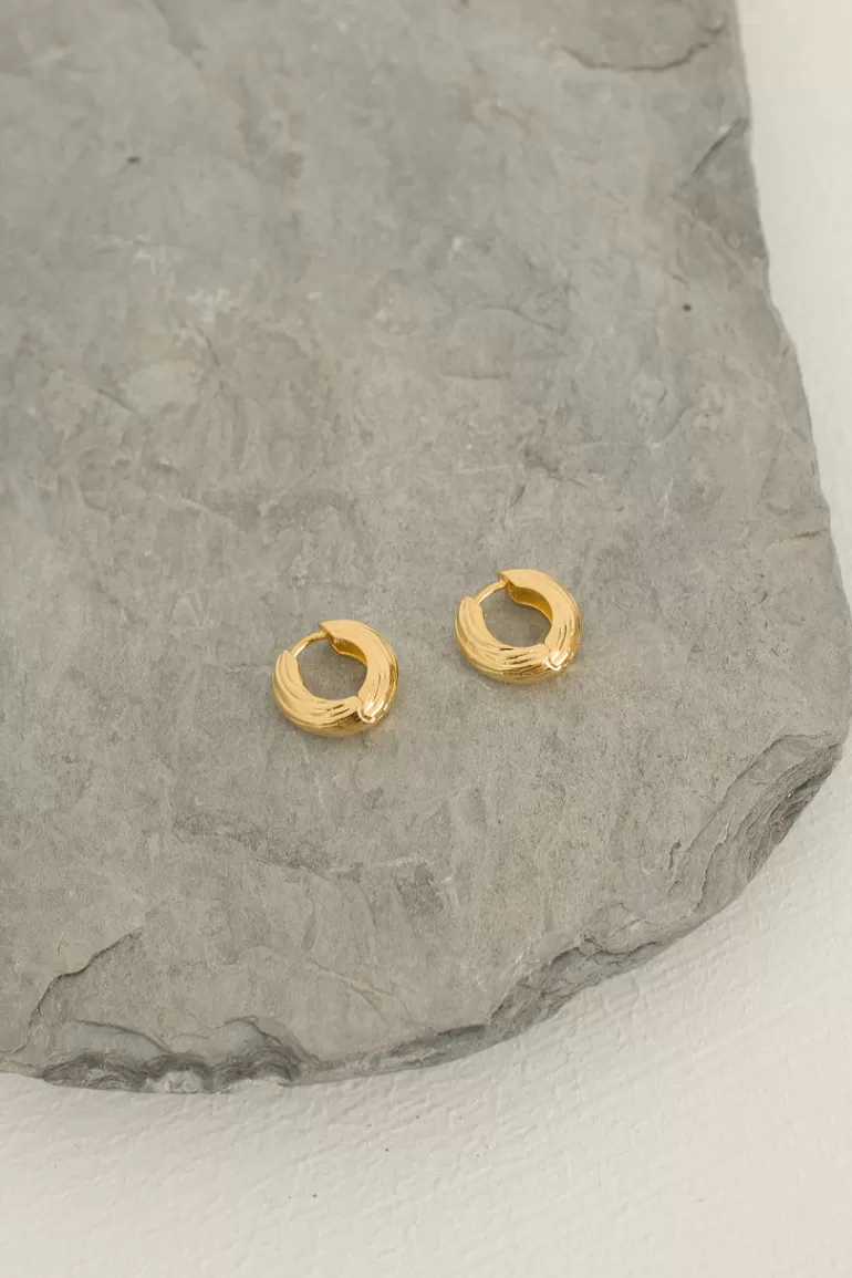 Women Olive Clothing Helena Hoop Earrings, 14K Gold Plated