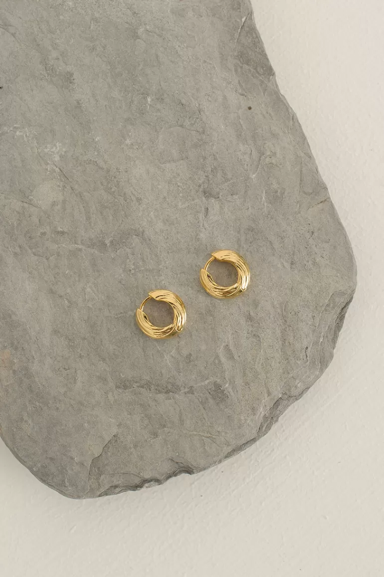 Women Olive Clothing Helena Hoop Earrings, 14K Gold Plated