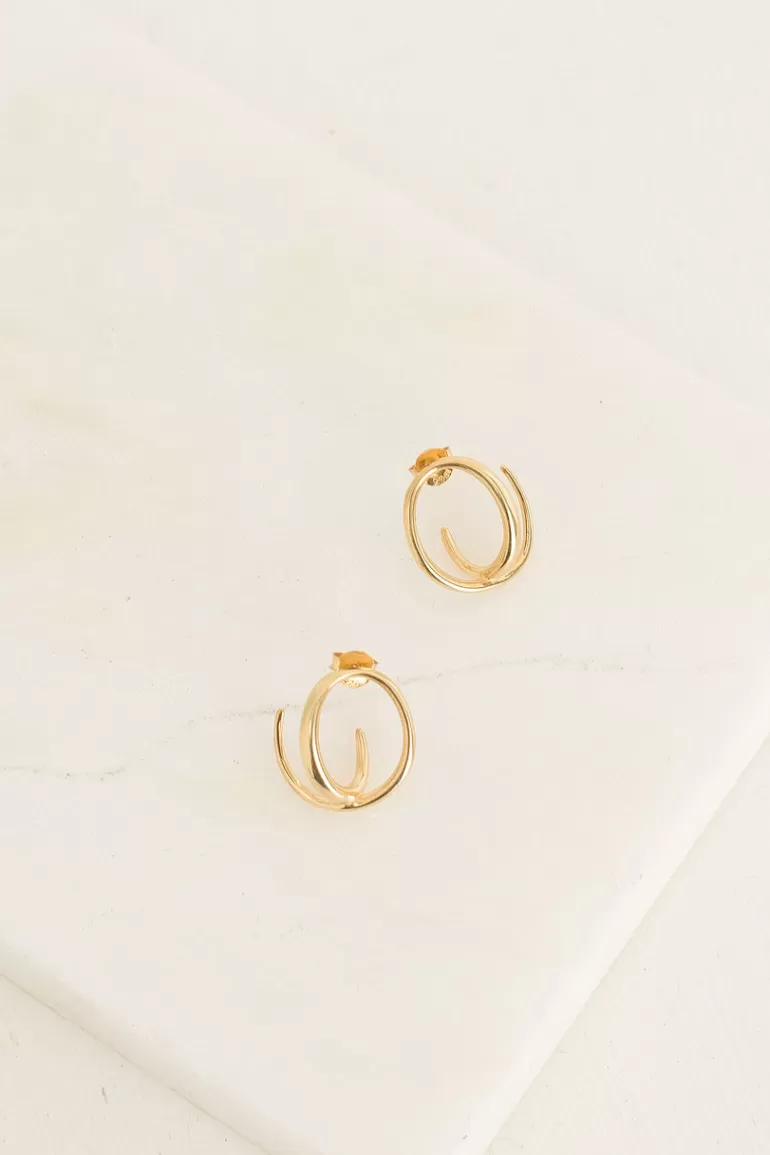 Women Olive Clothing Helix Earrings, 18K Gold Plated