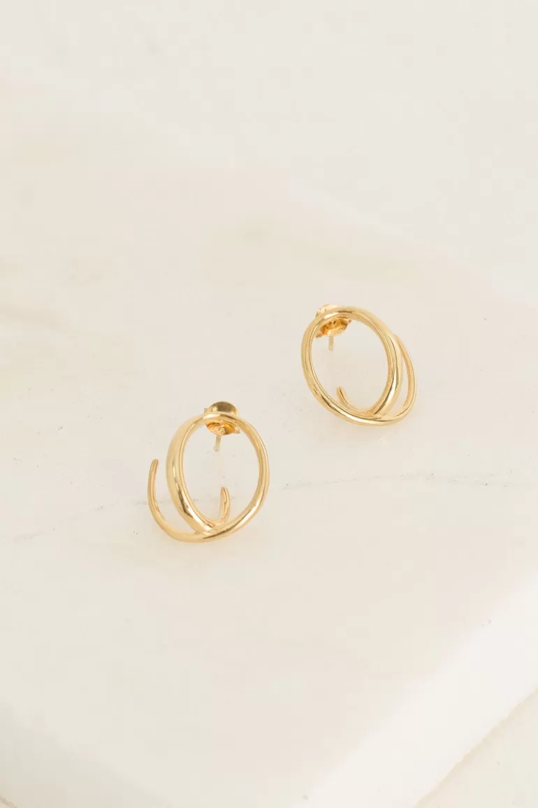 Women Olive Clothing Helix Earrings, 18K Gold Plated