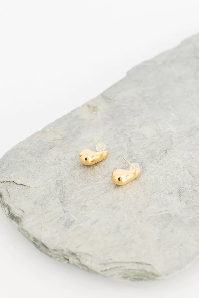 Women Olive Clothing Hestia Tear Drop Earrings, 14K Gold Plated