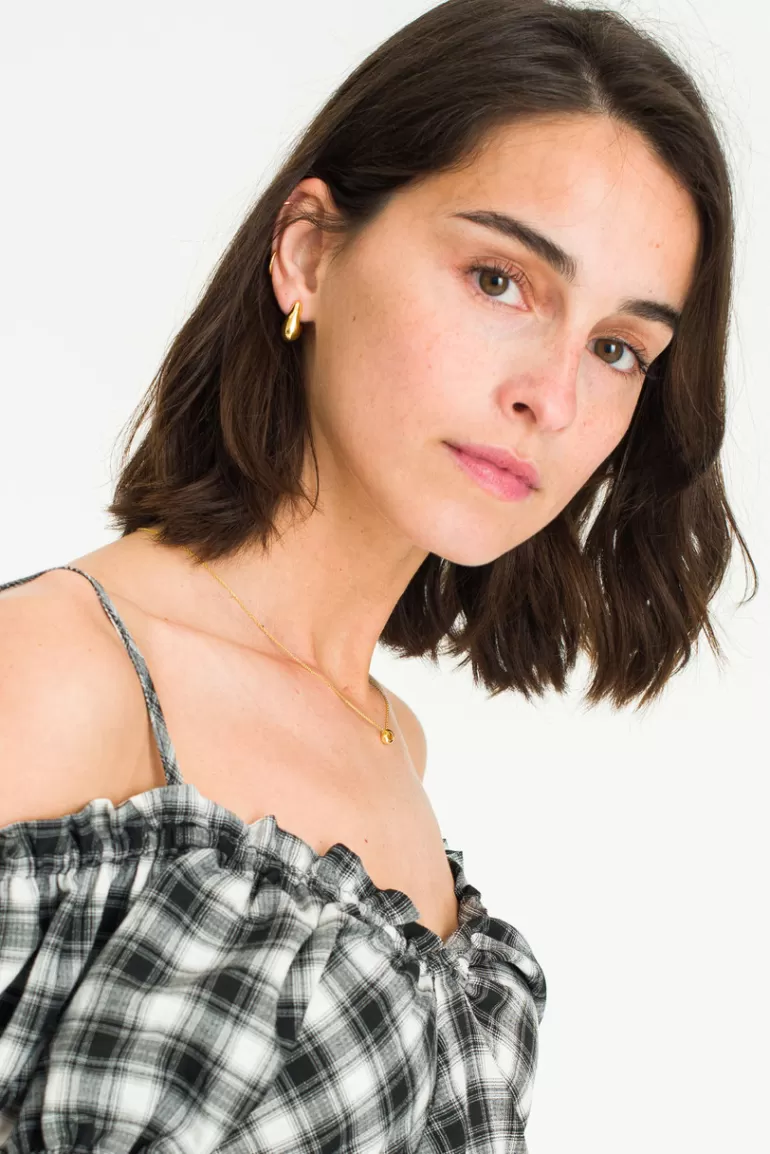 Women Olive Clothing Hestia Tear Drop Earrings, 14K Gold Plated