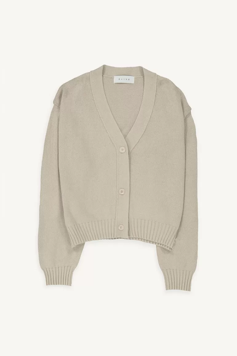 Women Olive Clothing Hicko Soft Cardigan, Light Beige