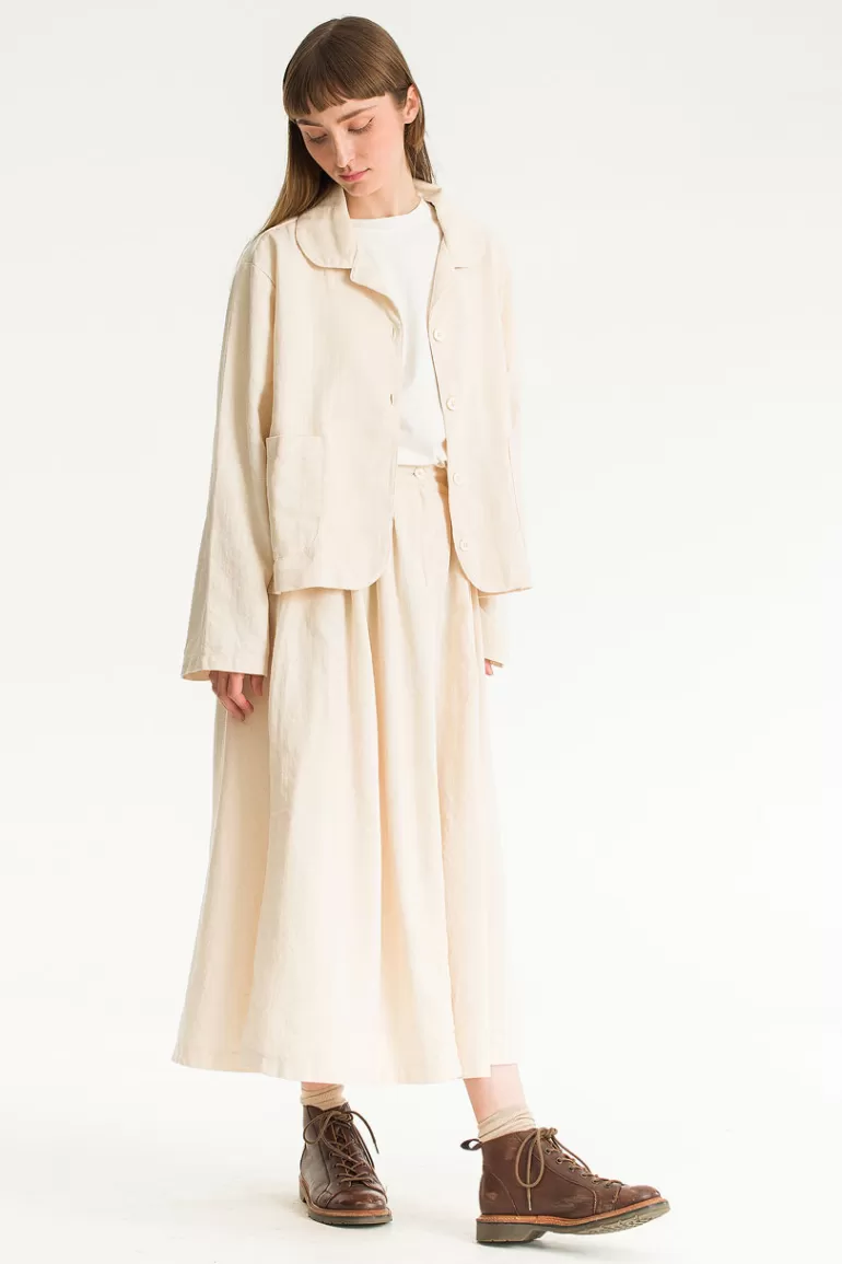 Women Olive Clothing Hitsu Light Weight Jacket, Ivory