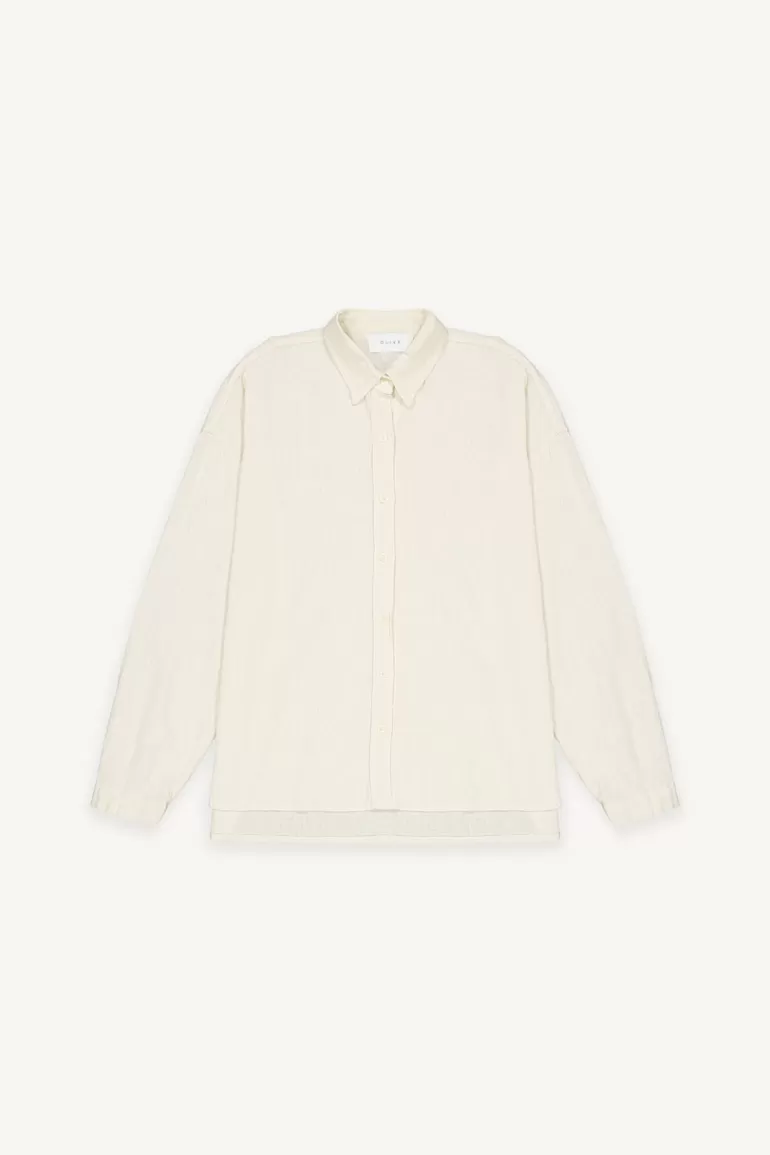 Women Olive Clothing Hoya Boxy Linen Shirt, Beige