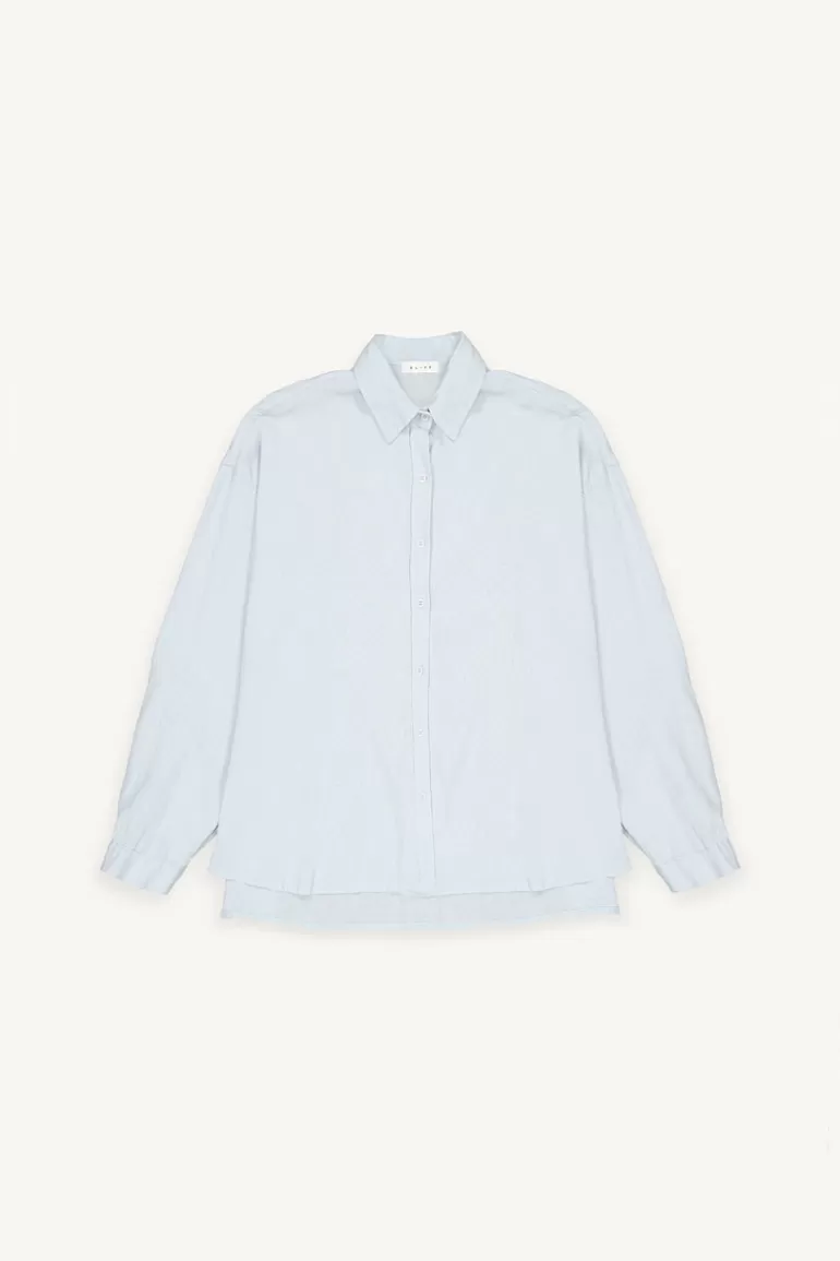 Women Olive Clothing Hoya Boxy Linen Shirt, Blue
