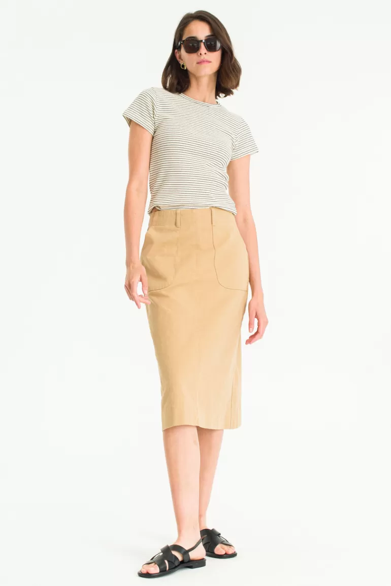 Women Olive Clothing Hoya Cotton Skirt, Beige
