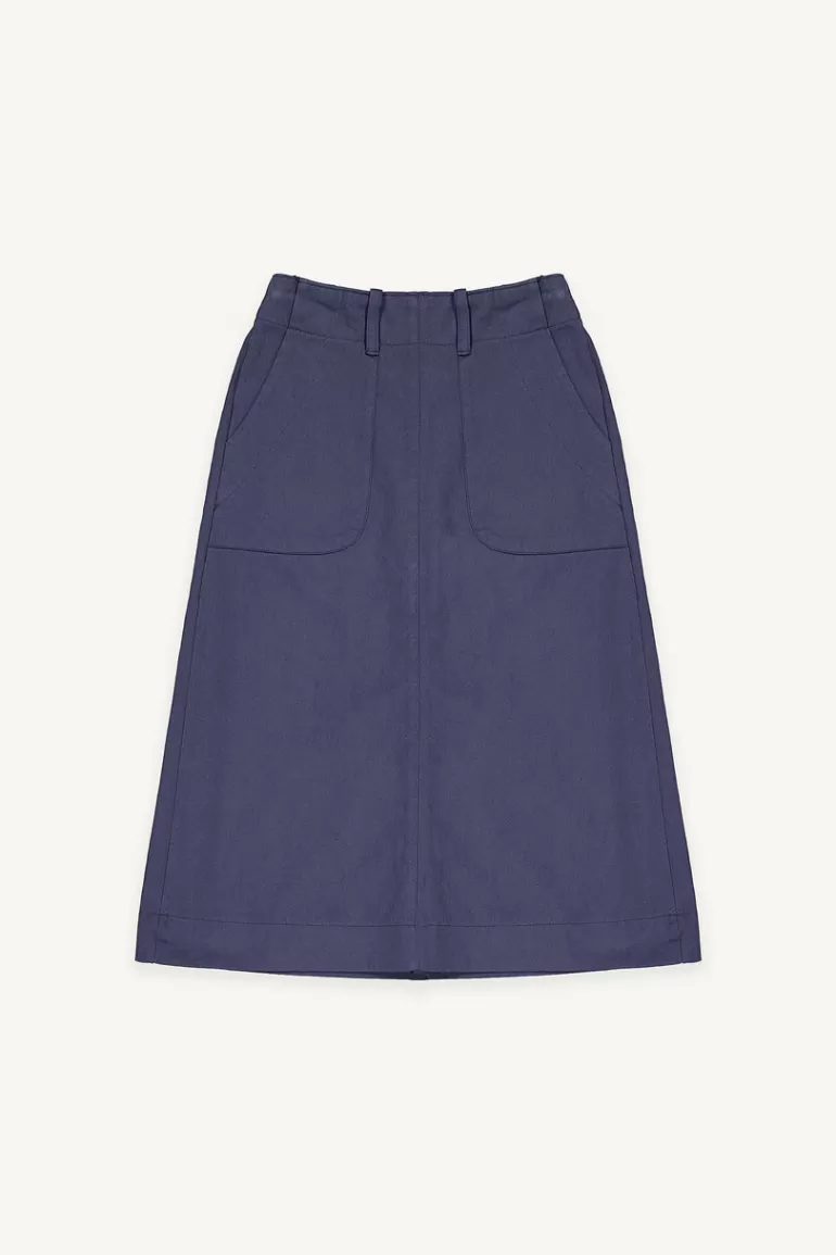 Women Olive Clothing Hoya Cotton Skirt, Navy