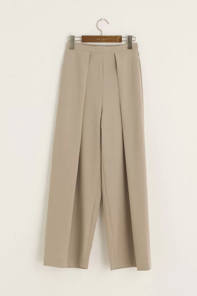Women Olive Clothing Hoya Lightweight Slacks, Beige