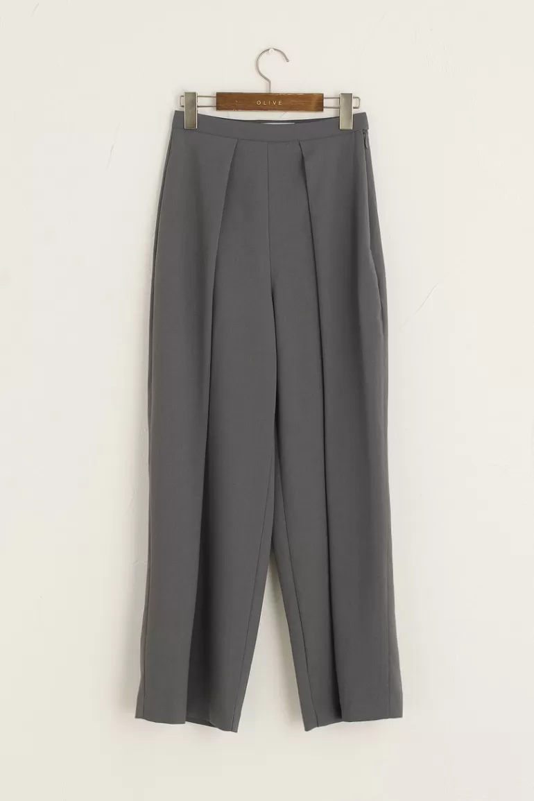 Women Olive Clothing Hoya Lightweight Slacks, Grey