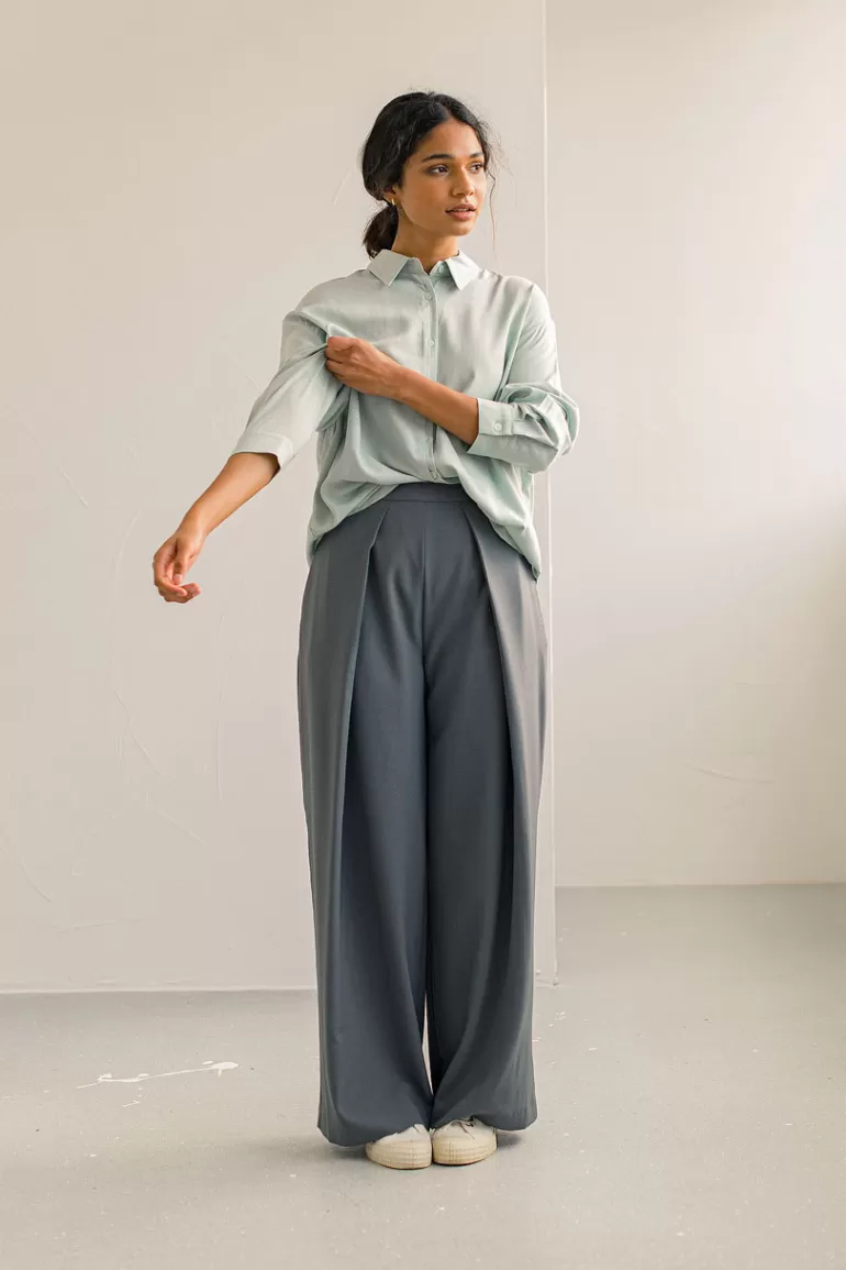 Women Olive Clothing Hoya Lightweight Slacks, Grey