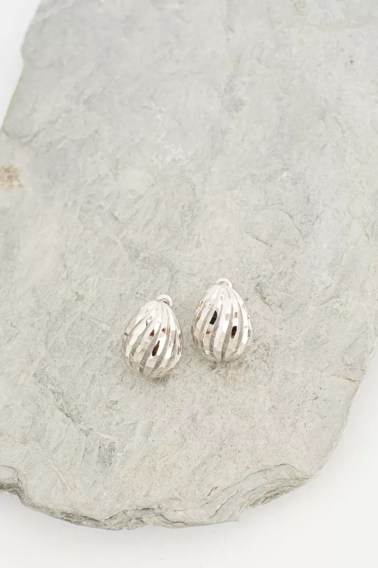 Women Olive Clothing Il Mare Shine Earrings, Silver Plated