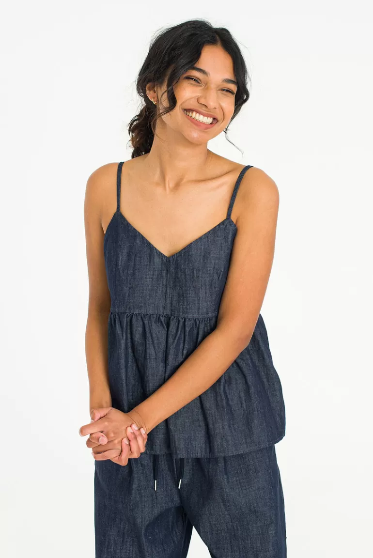Women Olive Clothing Indigo Cami Top, Indigo
