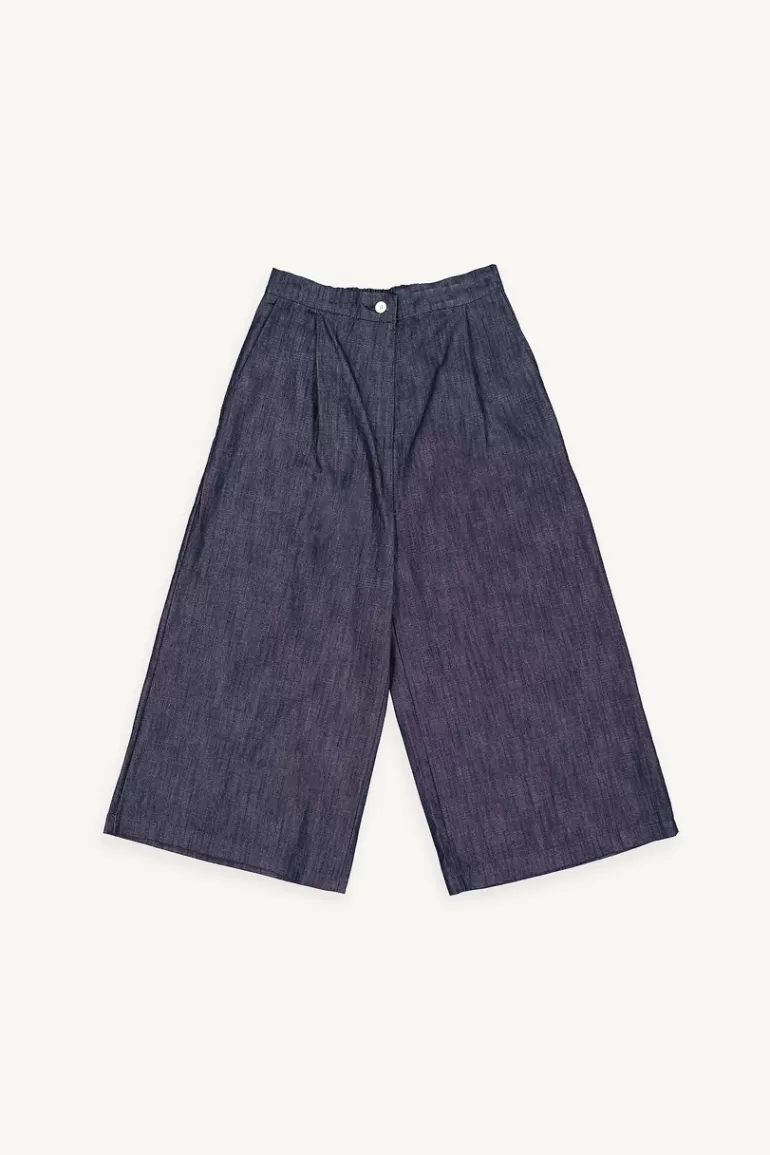Women Olive Clothing Indigo Wide Culottes, Indigo