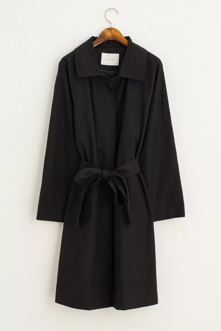 Women Olive Clothing Jane Boxy Trench Coat, Black