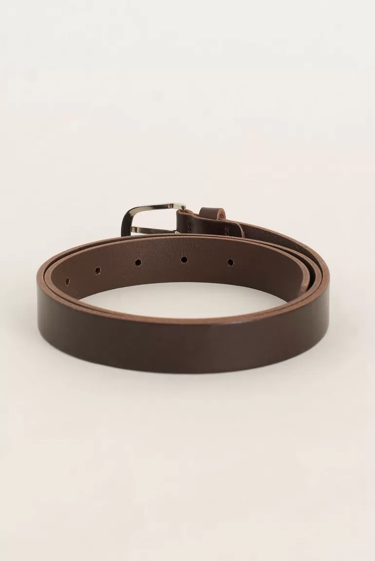 Women Olive Clothing Jena Half Oval Belt, Brown
