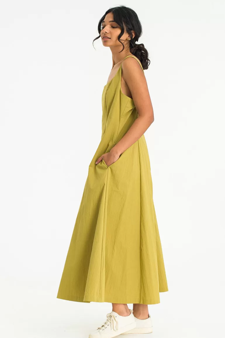 Women Olive Clothing Jena Pinafore Dress, Olive