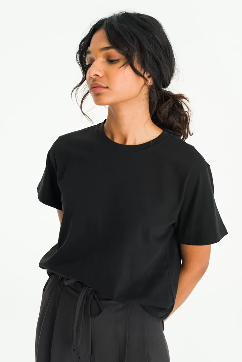 Women Olive Clothing Jeni Cotton Tee, Black