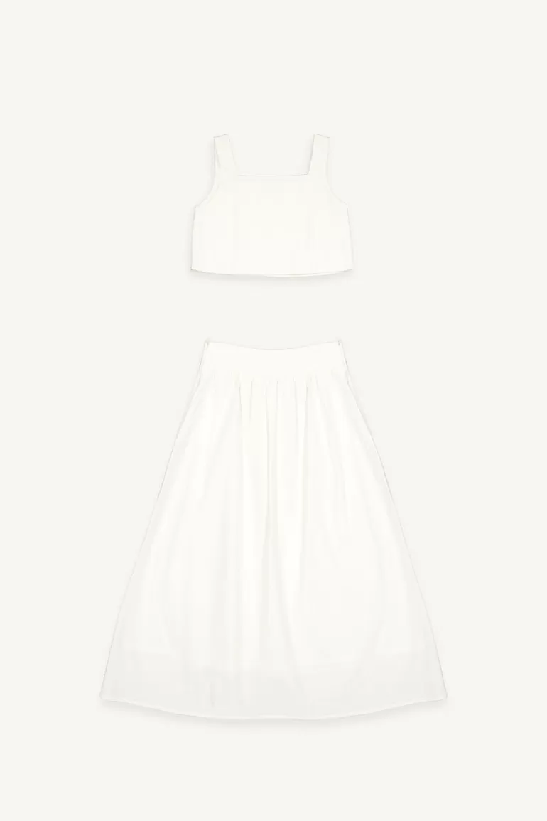 Women Olive Clothing Jeni Mini Top & Skirt Set, Ivory