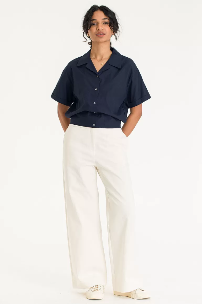 Women Olive Clothing Jina Cotton Pants, Cream