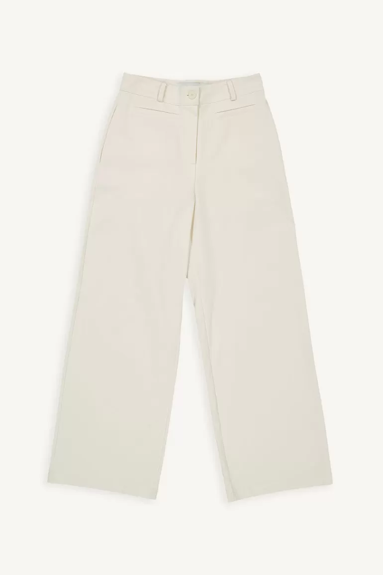 Women Olive Clothing Jina Cotton Pants, Cream