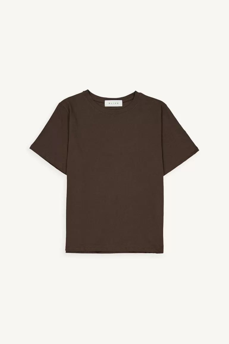 Women Olive Clothing Jina Soft Tee, Brown