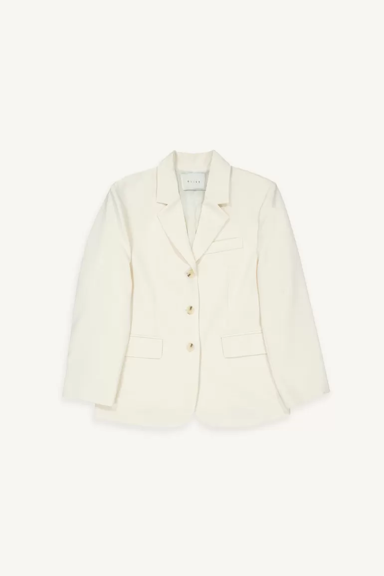 Women Olive Clothing Josie Buttoned Jacket, Ivory
