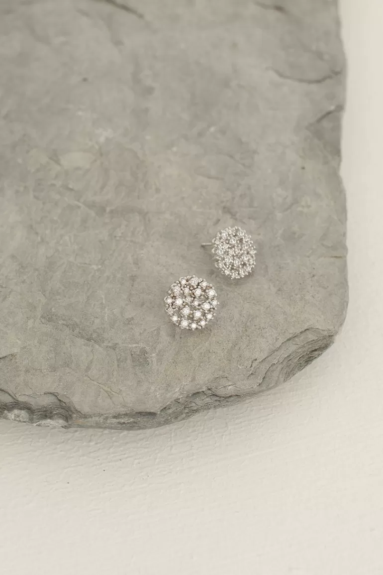 Women Olive Clothing Juno Jewel Studs, Sterling Silver