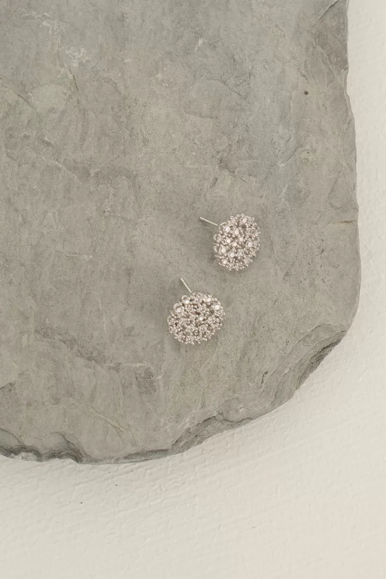 Women Olive Clothing Juno Jewel Studs, Sterling Silver