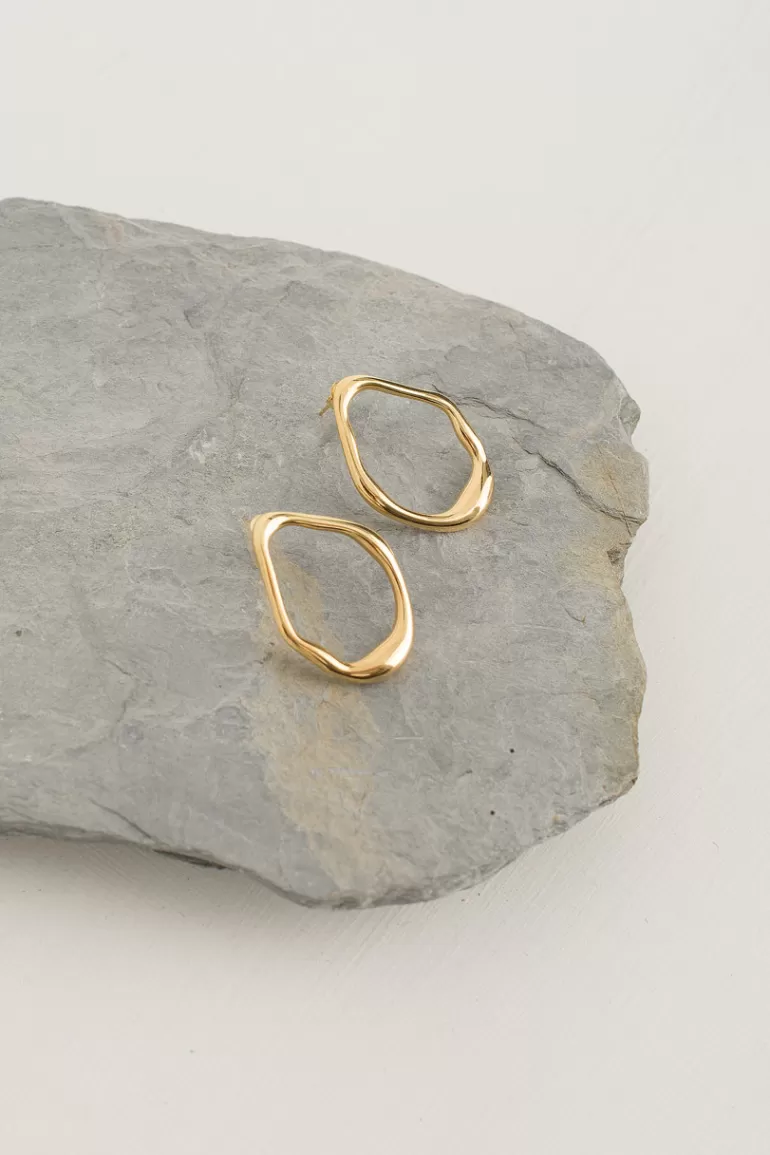 Women Olive Clothing Karen Circle Studs, 18K Gold Plated