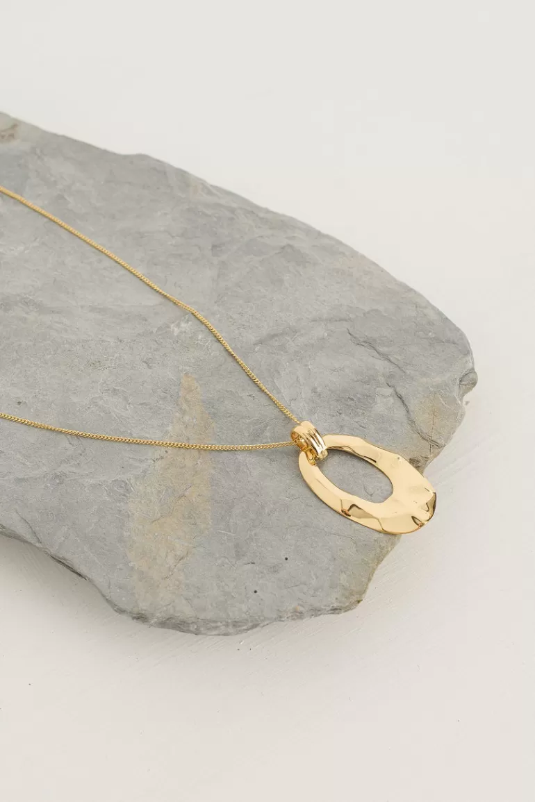 Women Olive Clothing Karen Drop Necklace, 18K Gold Plated