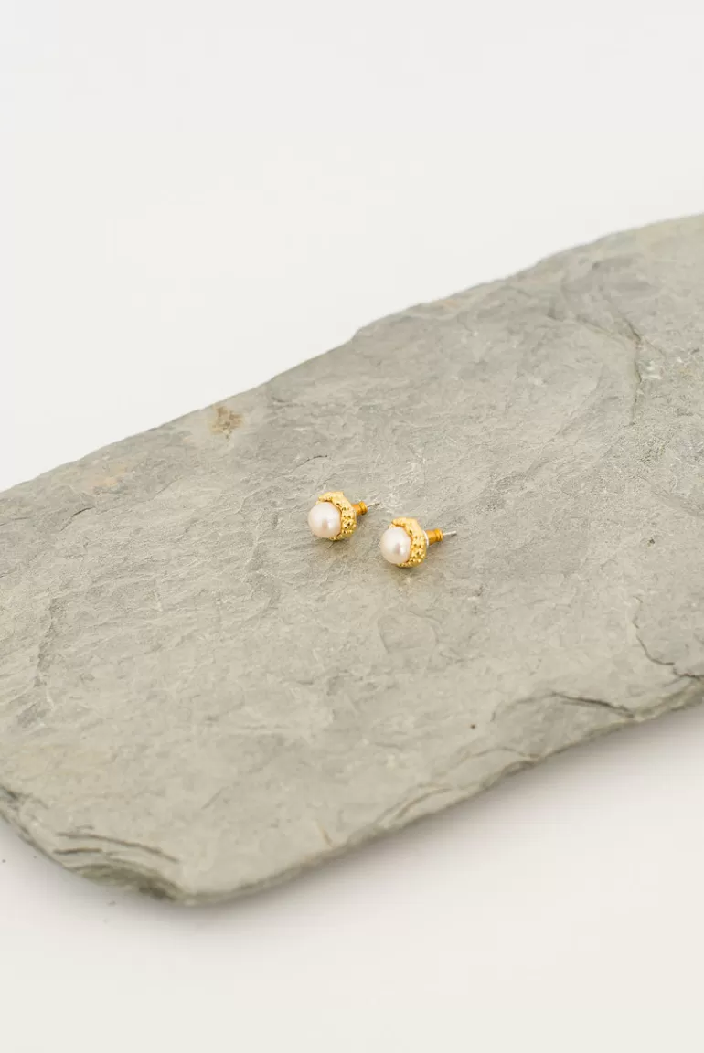 Women Olive Clothing Katrina Pearl Earrings, Gold Plated