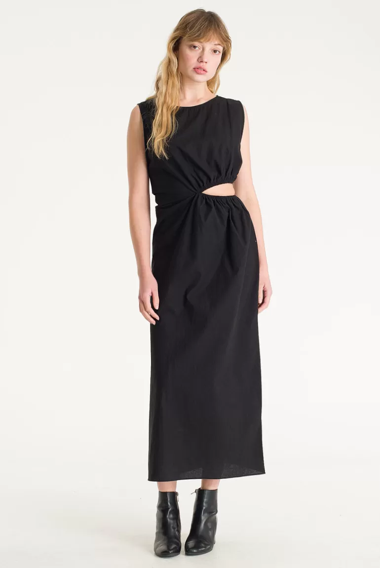 Women Olive Clothing Kazo Abstract Dress, Black