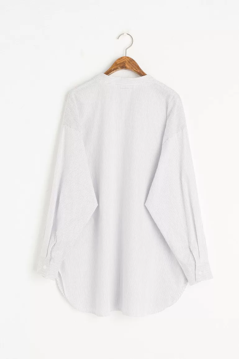 Women Olive Clothing Kernow Blouse, Navy Stripe