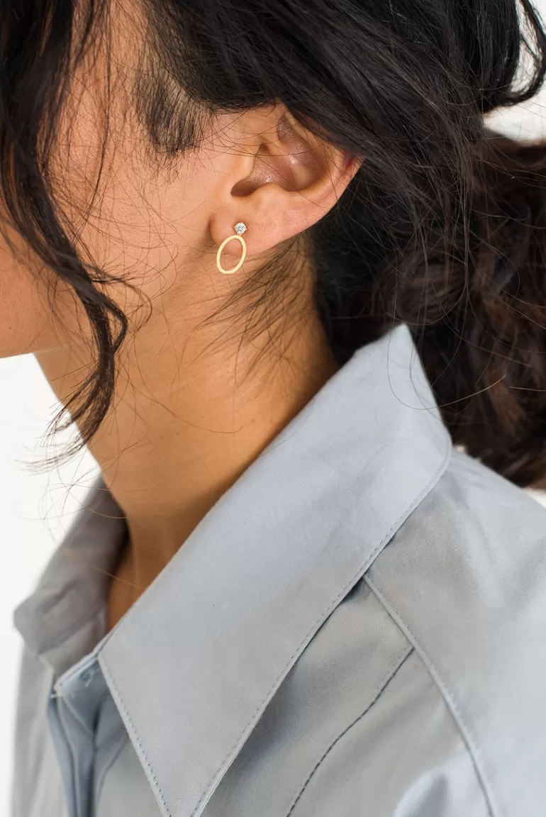 Women Olive Clothing Kiki Earrings, 14K Gold Plated