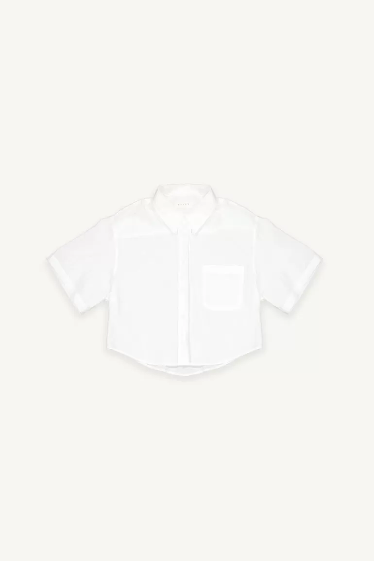 Women Olive Clothing Kiko Crop Shirt, Ivory