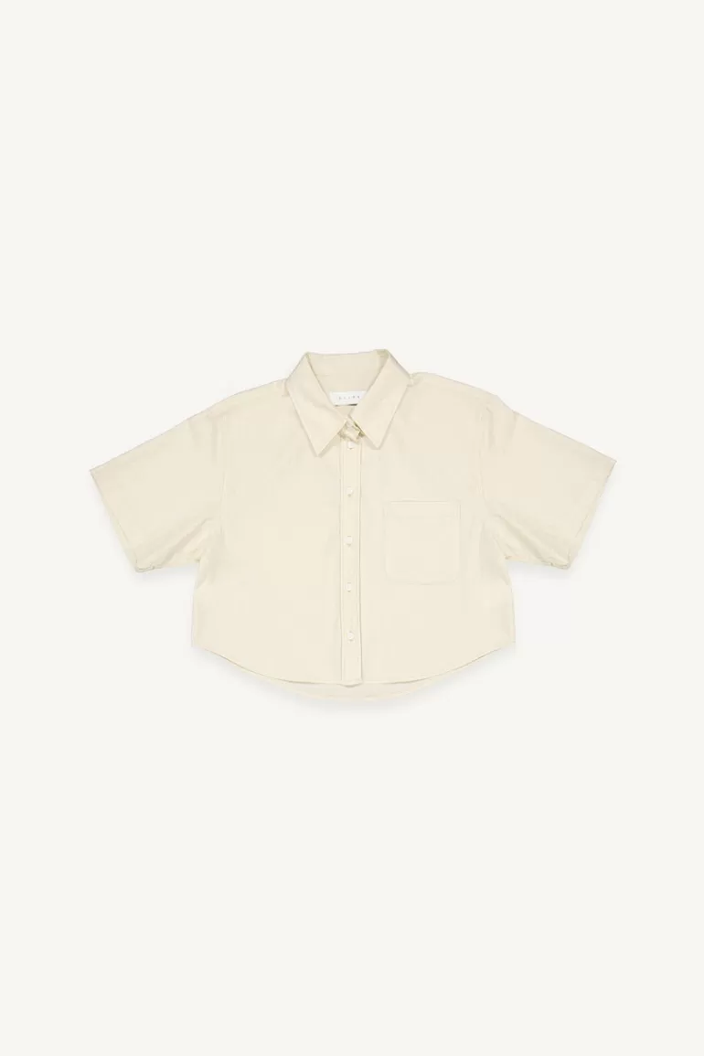 Women Olive Clothing Kiko Crop Shirt, Light Beige