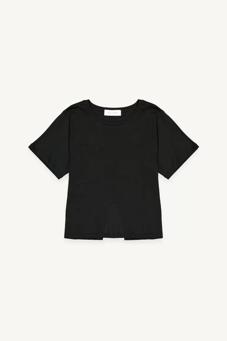 Women Olive Clothing Kiko Crop Tee, Black
