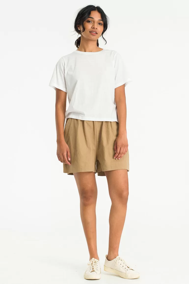 Women Olive Clothing Kiko Crop Tee, Ivory