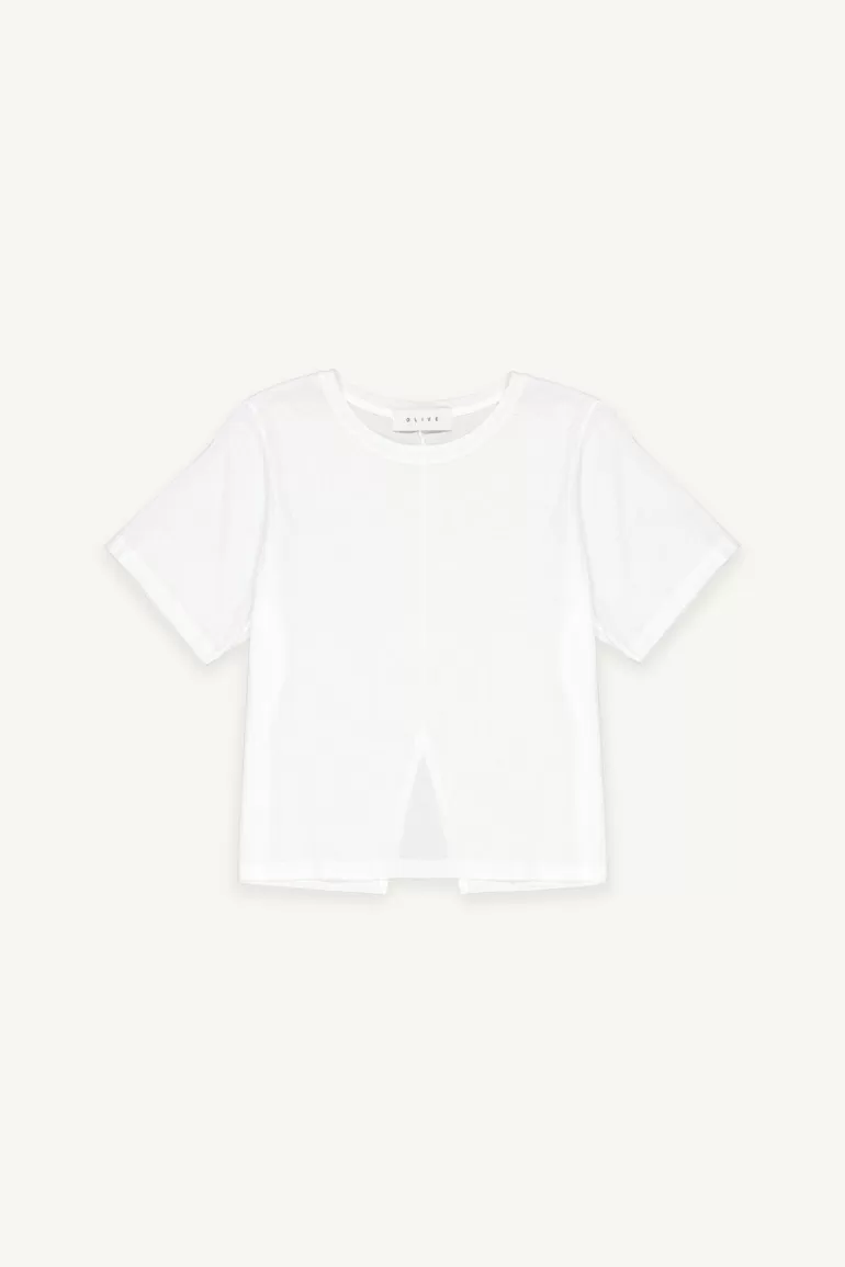 Women Olive Clothing Kiko Crop Tee, Ivory