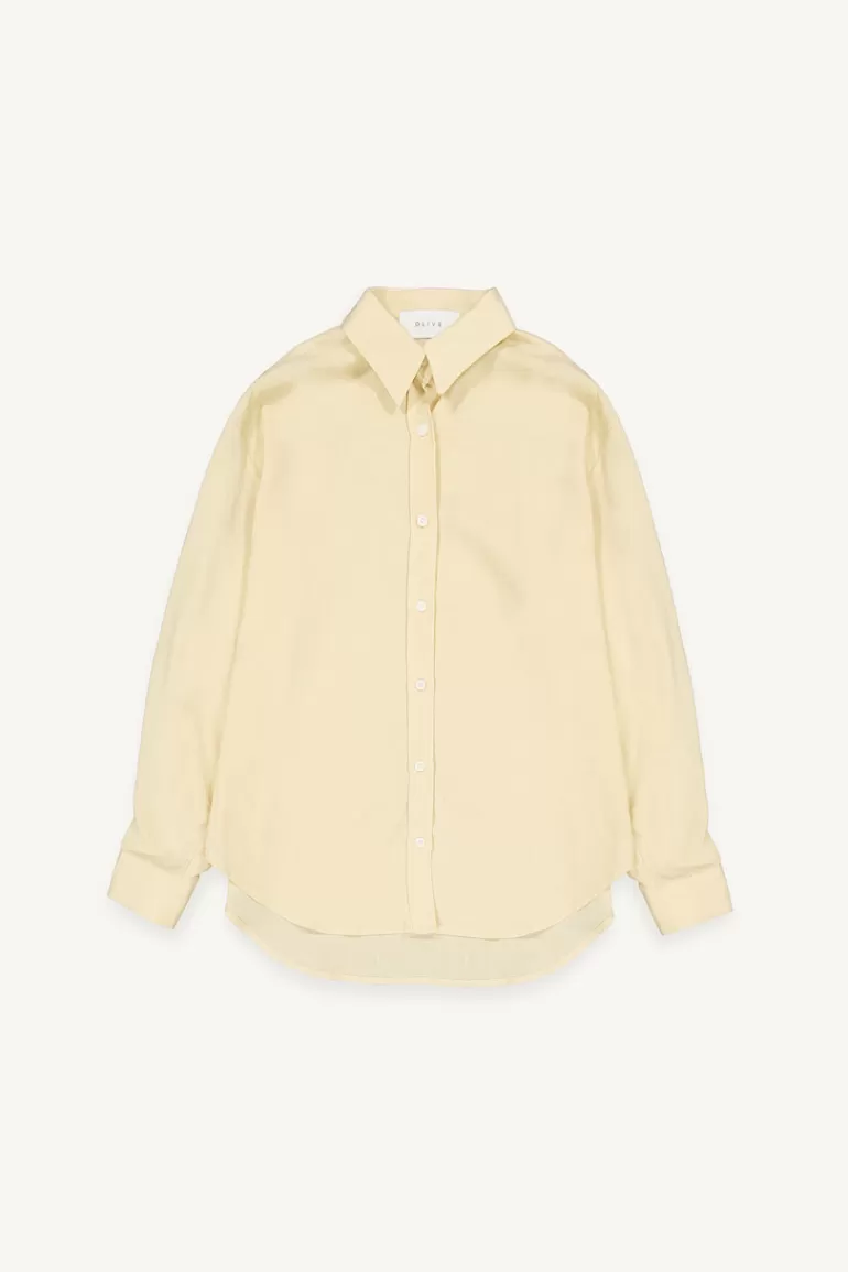 Women Olive Clothing Kiko Linen Blend Shirt, Dust Yellow