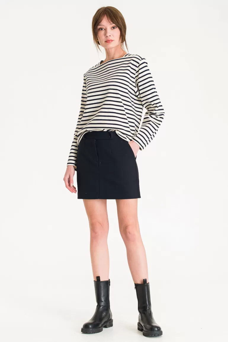 Women Olive Clothing Kimi Stripe Tee, Ivory