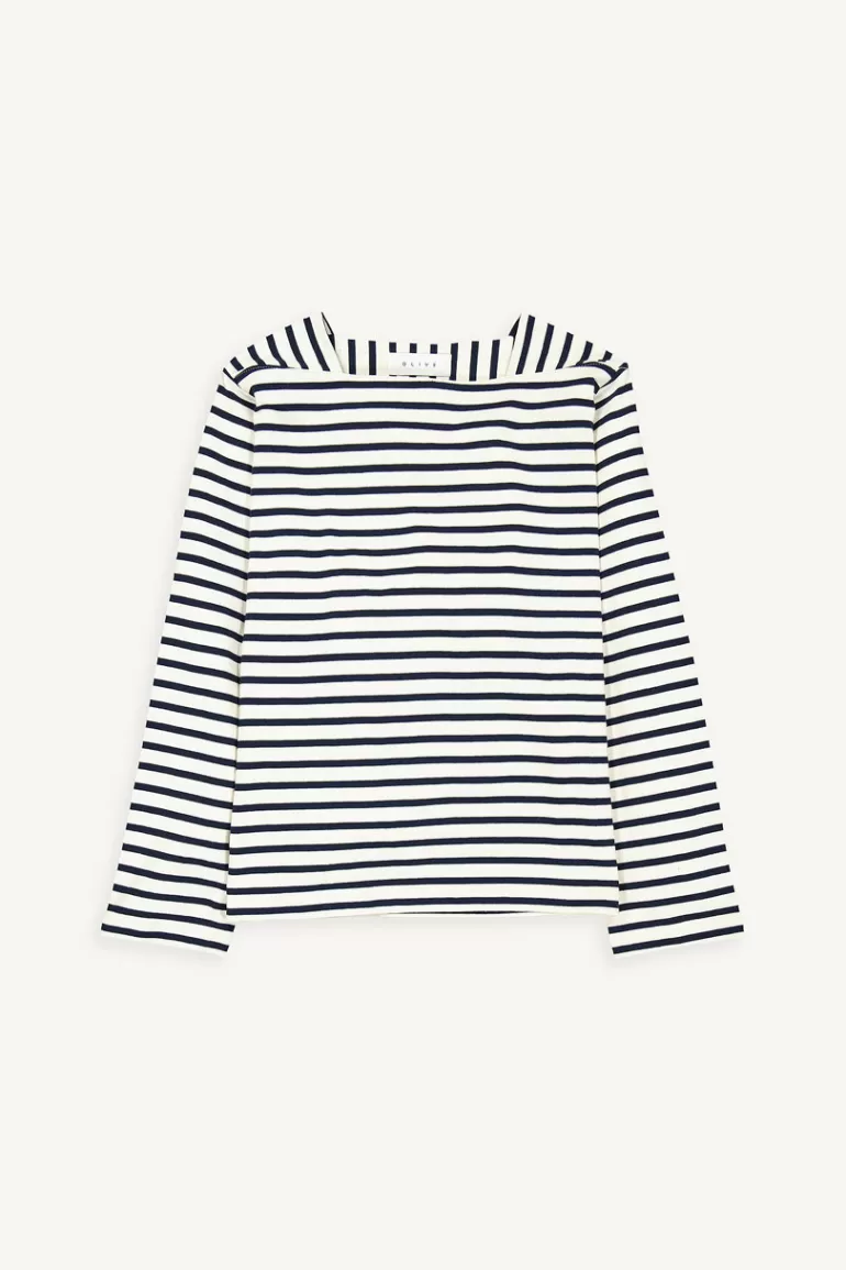 Women Olive Clothing Kimi Stripe Tee, Ivory
