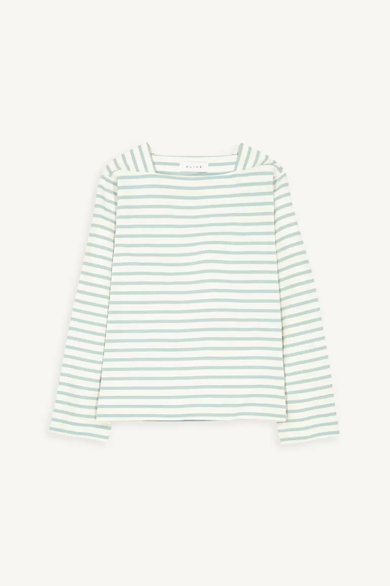 Women Olive Clothing Kimi Stripe Tee, Mint