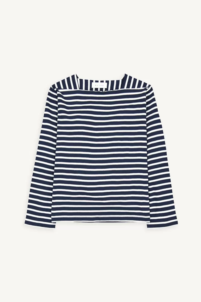 Women Olive Clothing Kimi Stripe Tee, Navy