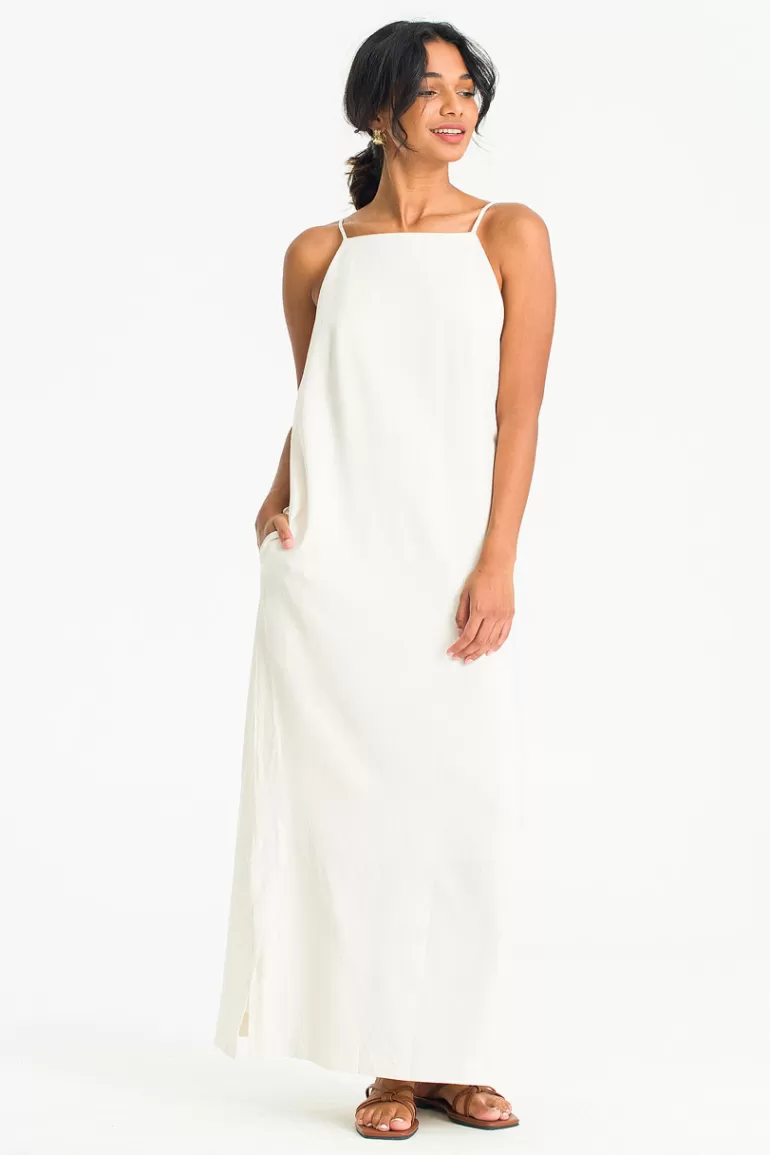Women Olive Clothing Kiri Maxi Dress, Ivory
