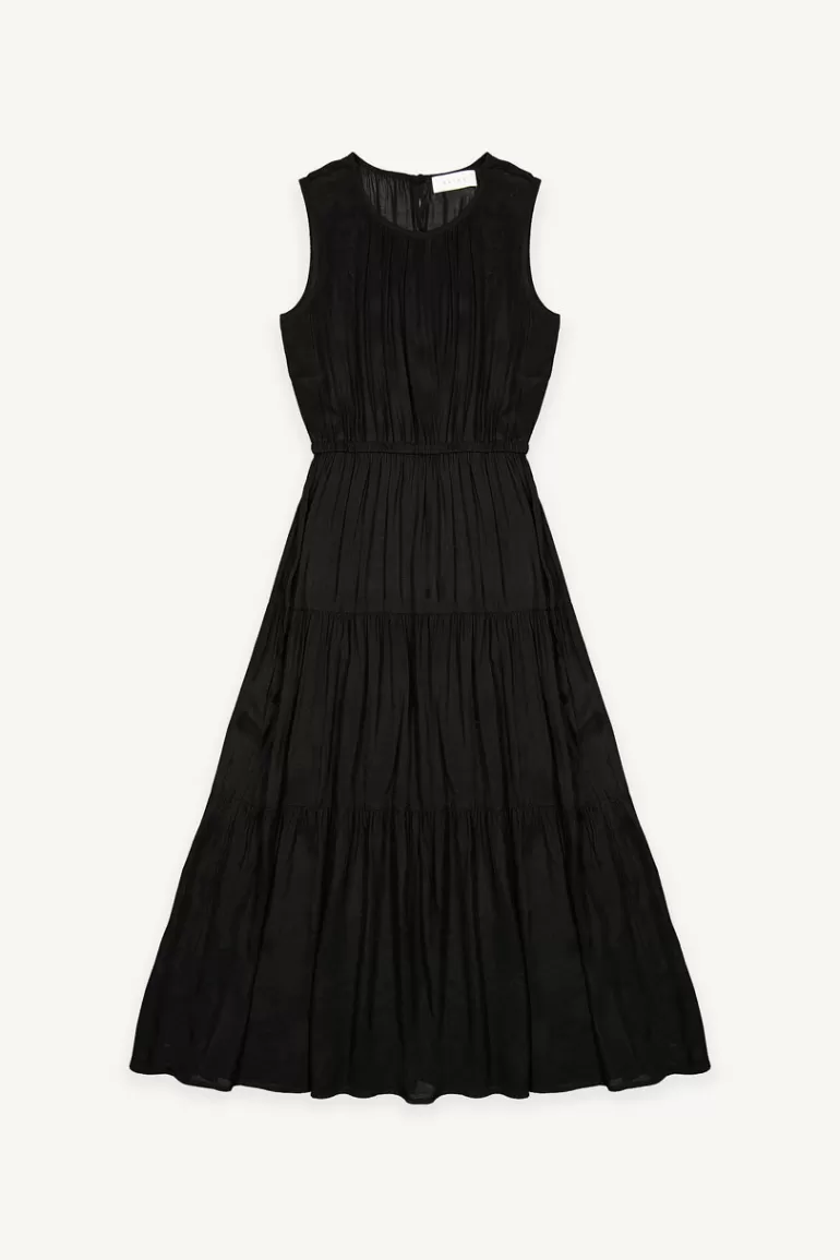 Women Olive Clothing Kirin Tiered Dress, Black
