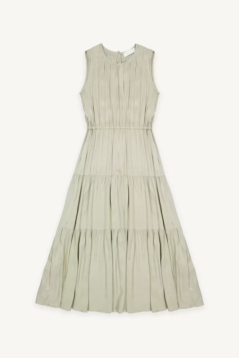 Women Olive Clothing Kirin Tiered Dress, Khaki